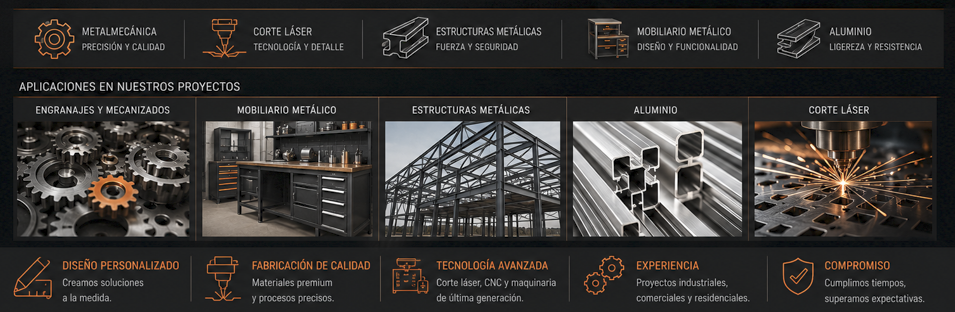Capacidades CR Design SAS — Metalmecánica, Corte Láser, Estructuras, Mobiliario, Aluminio